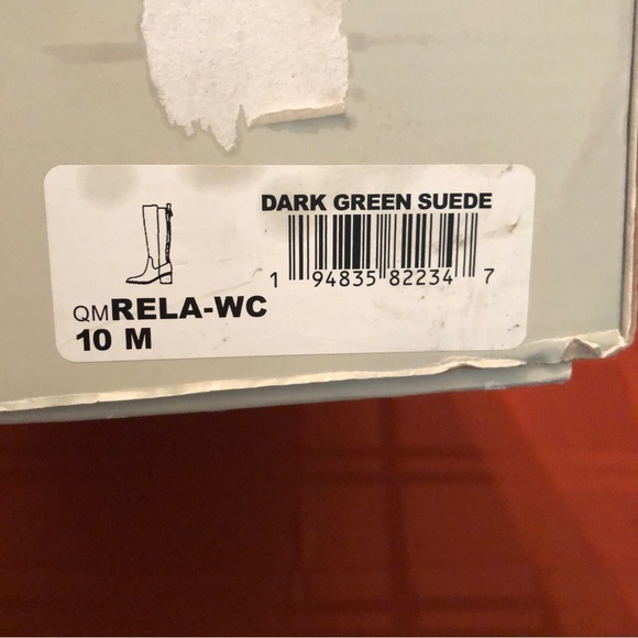 Marc Fisher Womens Rela Heels Tall Knee-High Boots - Dark Green Suede Size 10M - Picture 4 of 16